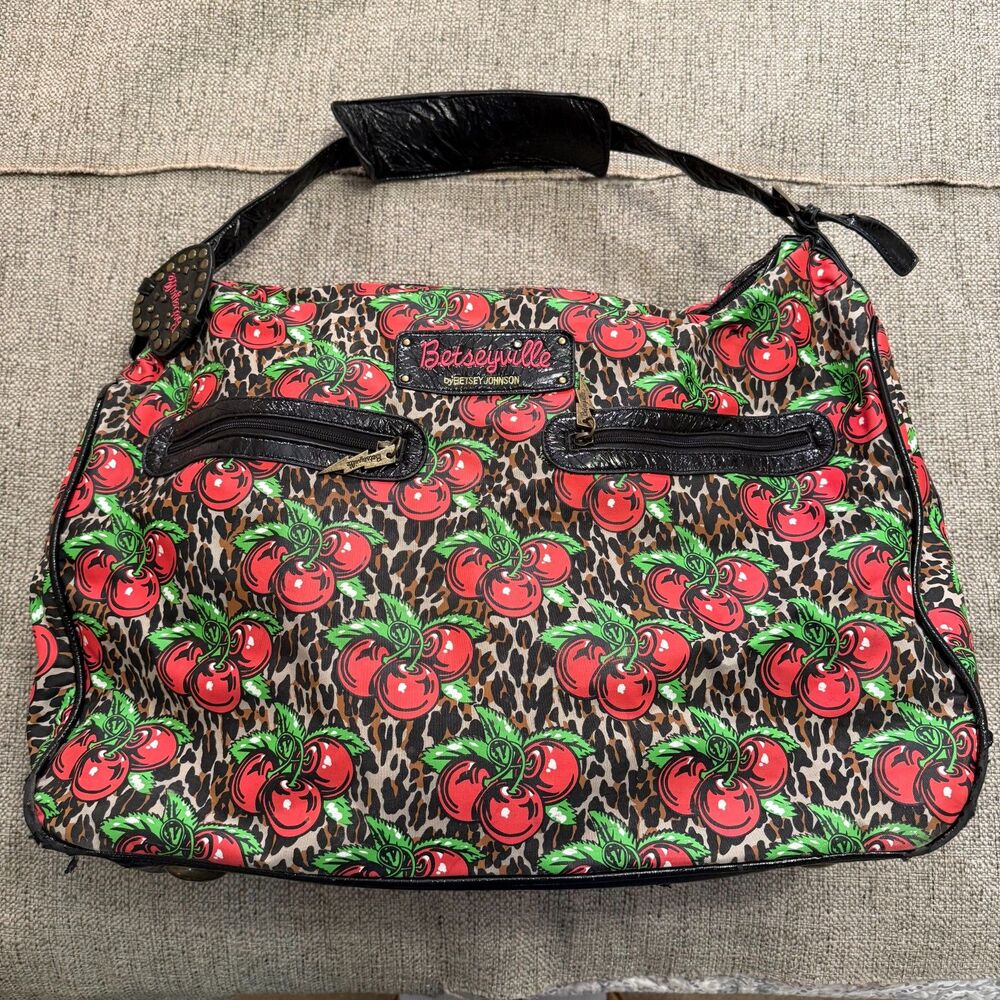 Betsey Johnson Betseyville Large Weekender Cherry Duffel Bag